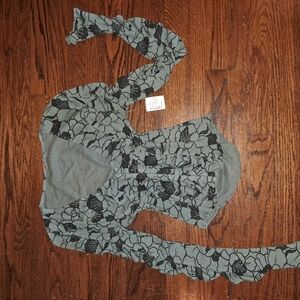 Floral Long Sleeve Wrap Top